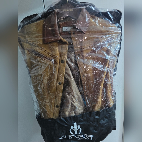 Vintage Old West Lambskin Leather Western Jacket Brown Medium - Picture 6 of 6